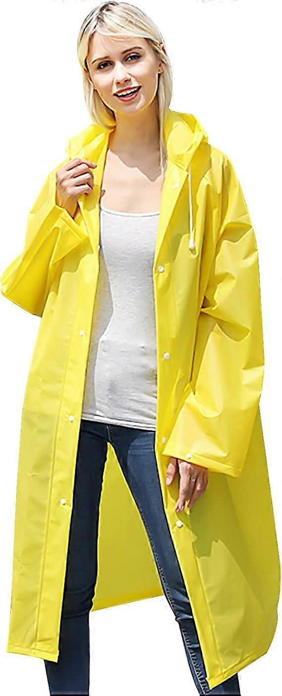 Raincoat For Adults, Waterproof Large Rain Poncho, Resuable Rain Coat Jacket, Drawstring Rain Cape Rainwear