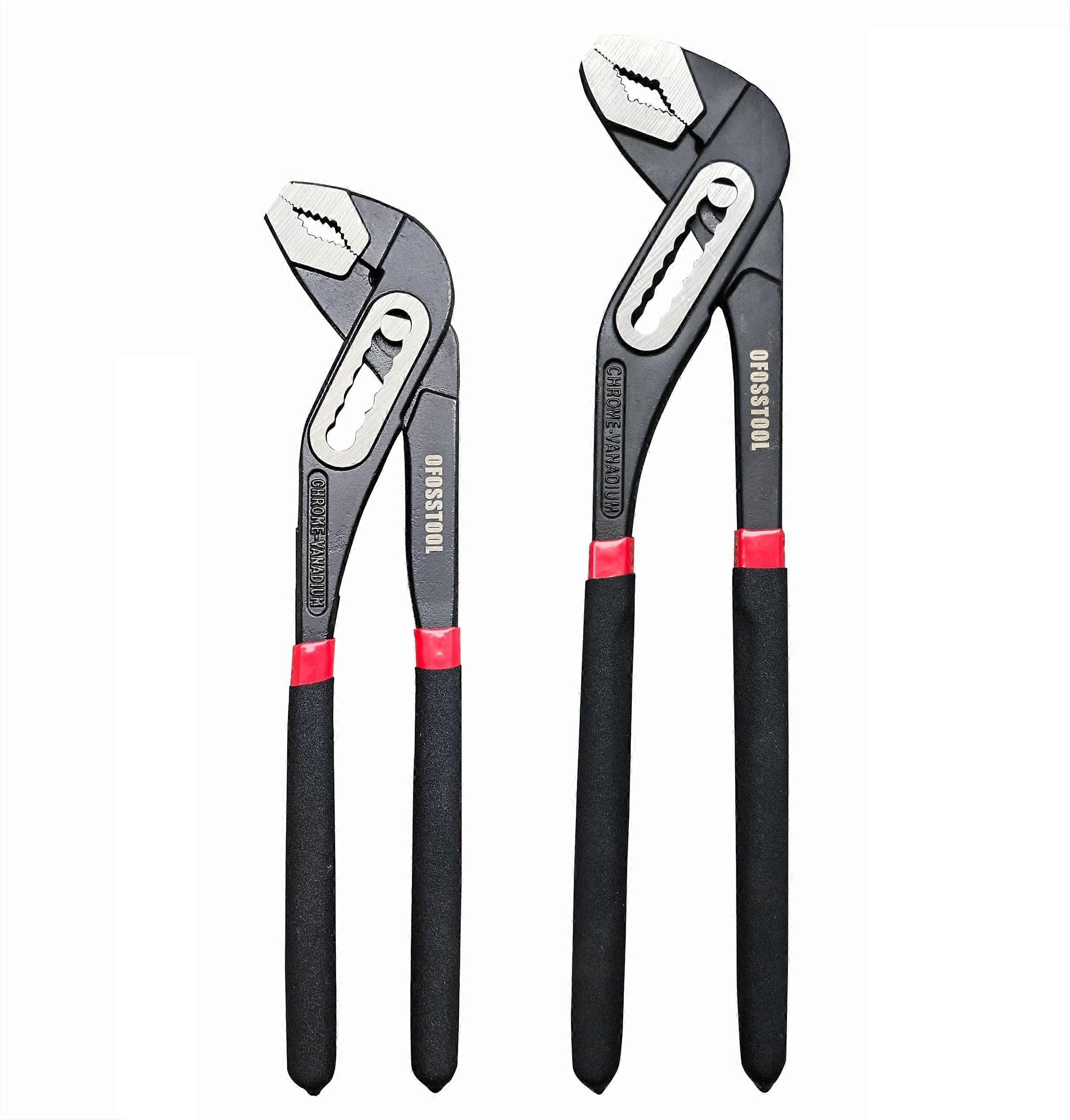 Groove Joint Pliers Set - 10 Inch and 12 Inch Adjustable Tongue and Corrugated Pliers for Plumbing and Electrical Work