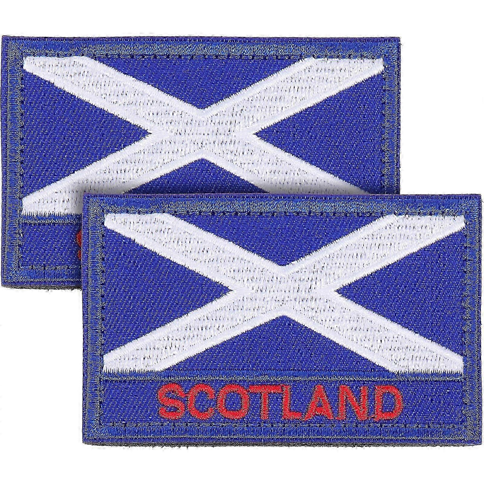 2pcs Scotland Flag Patches Embroidered National Flag Applique Clothes Patches