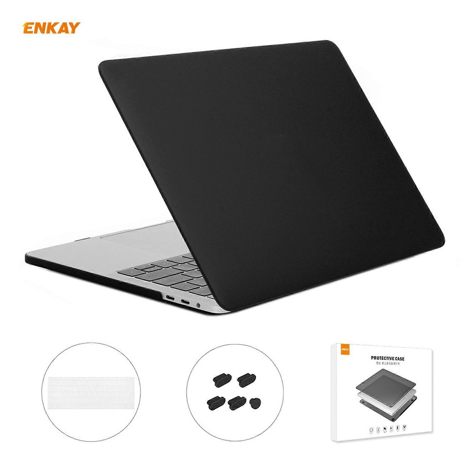 ENKAY 3 in 1 Matte Laptop Protective Case + EU Version TPU Keyboard Film + Anti-dust Plugs Set for MacBook Pro 13.3 inch A1708 (without Touch Bar)