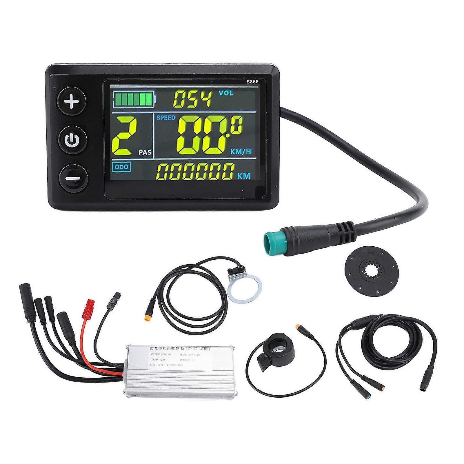 22A Motor Controller Color Screen Display Panel Throttle Assist Sensor Conversion Set for Electric Cycling