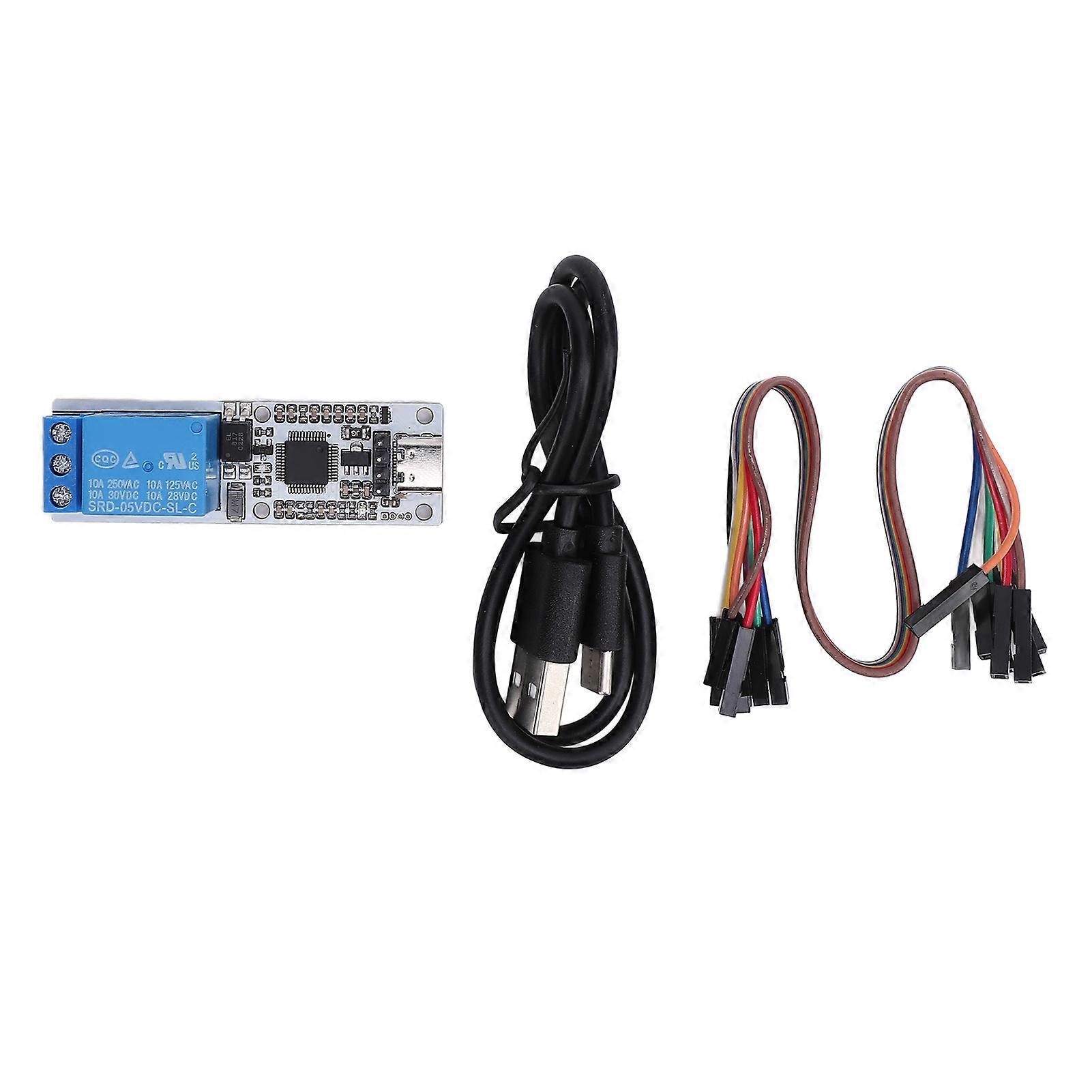 1 Channel Relay USB to Serial Control Module with Type C Interface Overcurrent and Optocoupler Guard