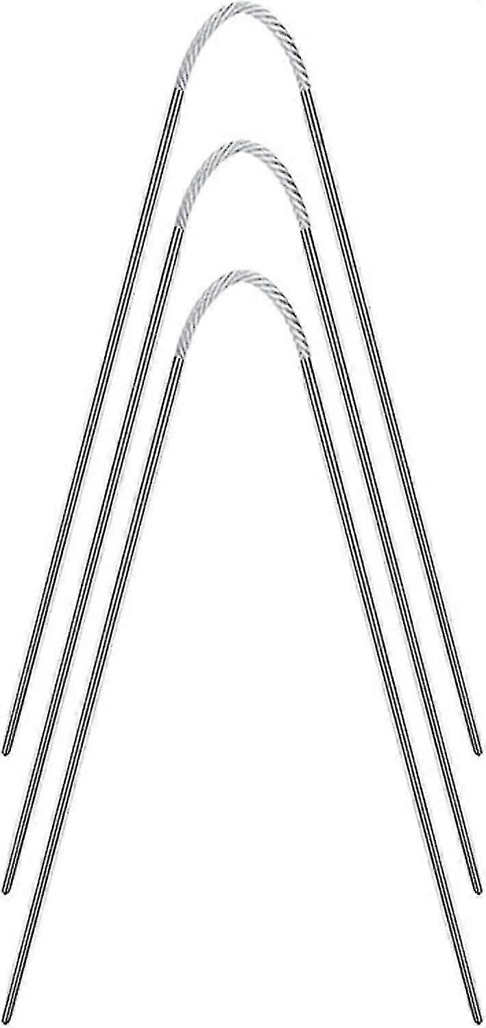 Round Knitting Needles, Stainless Steel Circular Knitting Needles Set For Beginners, Fixed Circle Needles For Sock 21cm*2.5mm In A Pack Of Three