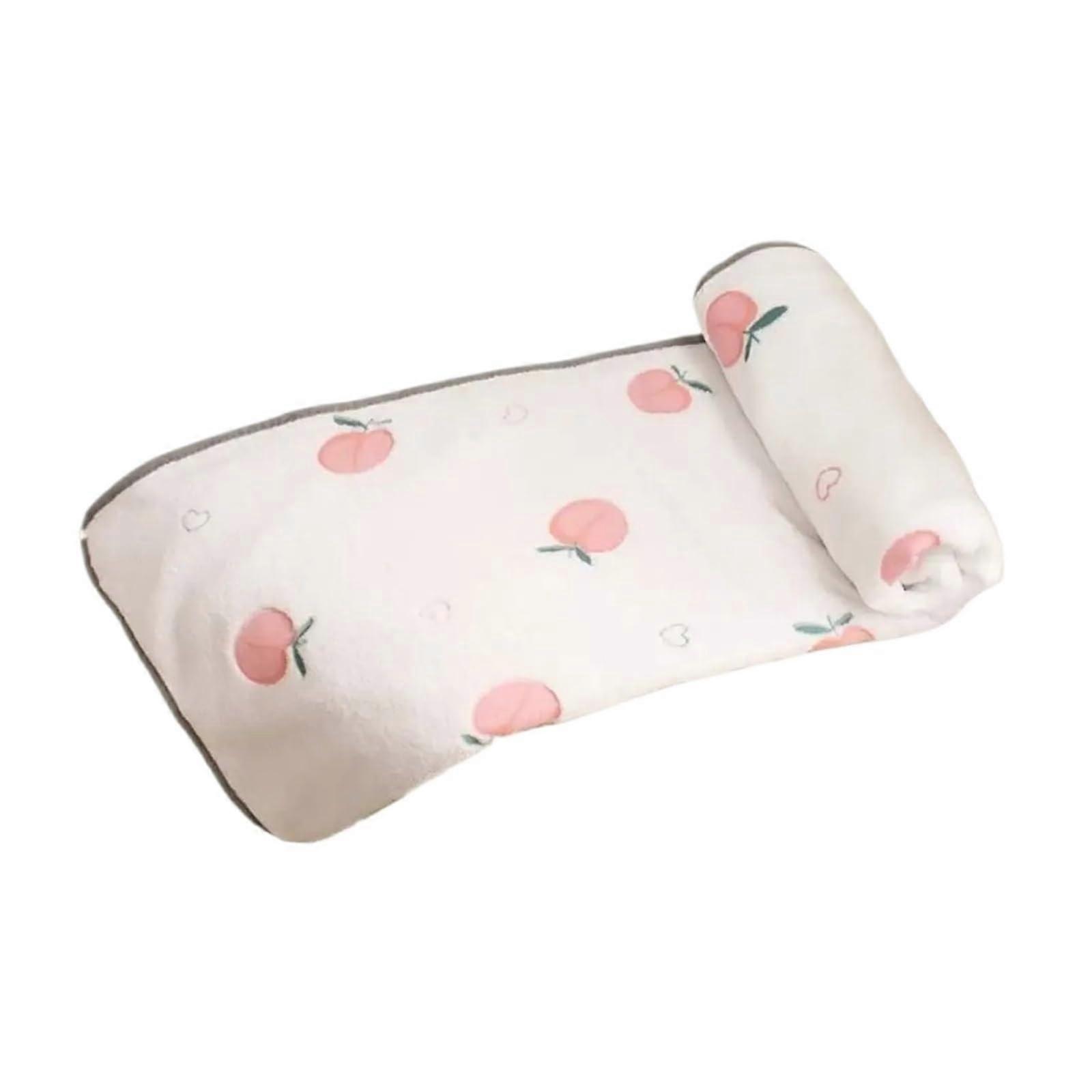 Cute Pattern Dogs Bed Blanket Size M Color Peach Velvet Material Breathable Pet Sleeping Mat