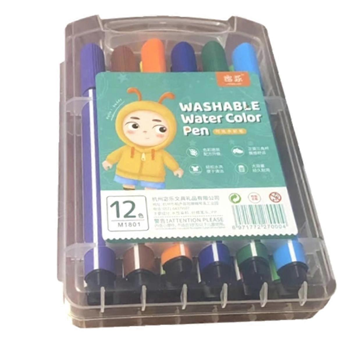 Colored Pencil Set 6 Brushes and 12 Colored Pencils for Smart Children'S Painting Robots