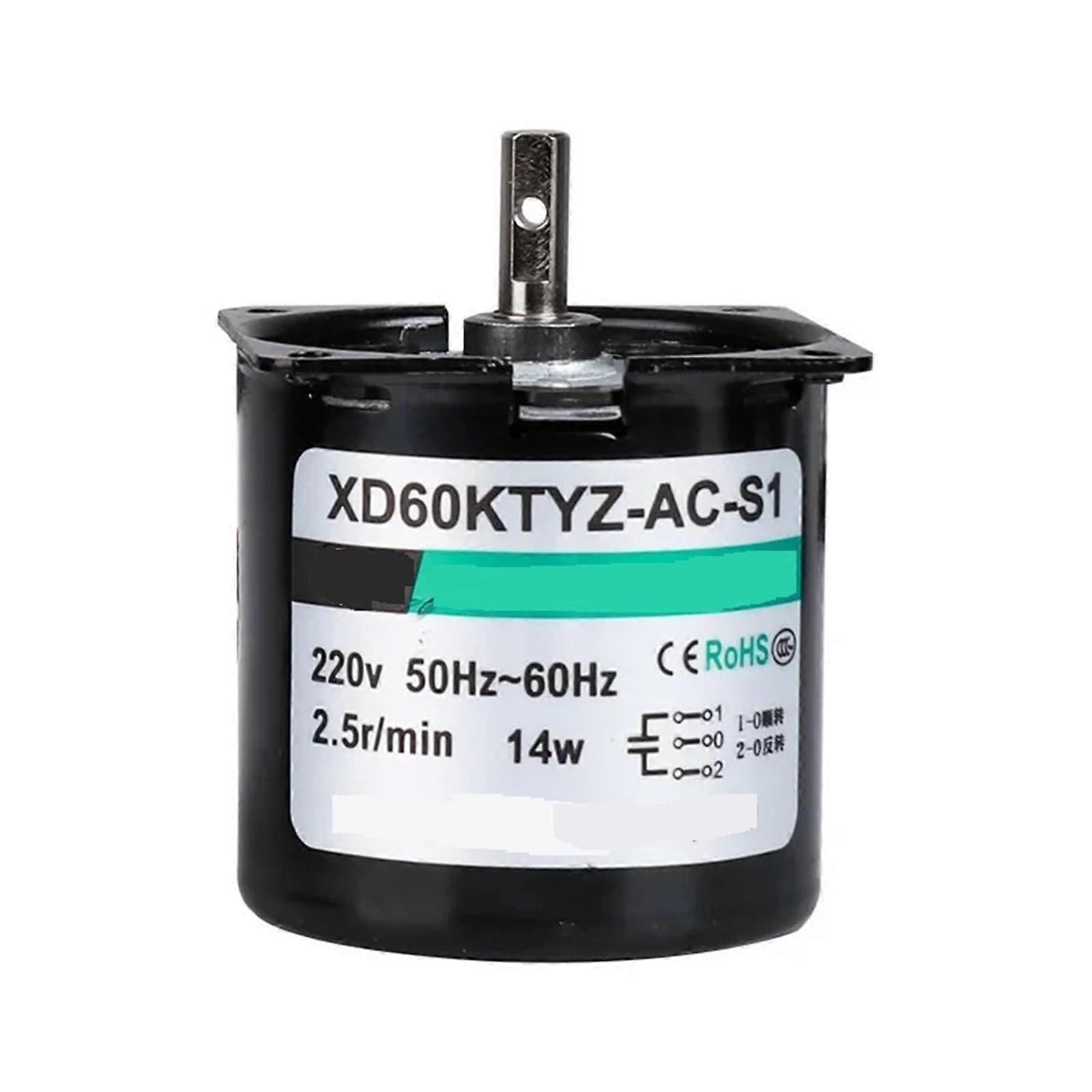 60KTYZ 14W AC Gear Motor 220V Permanent Magnet Synchronous Low Speed 50Hz 2.5RPM 60KTYZ Model