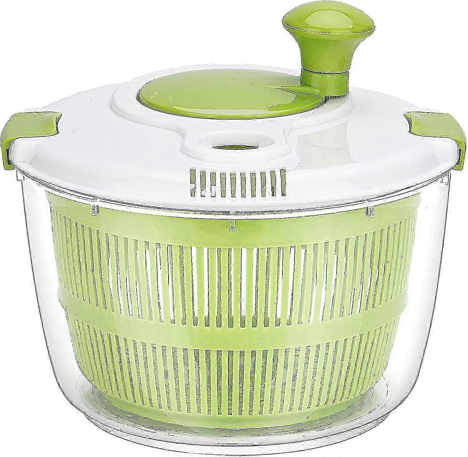 5l Comfortable Handle Salad Spinner Large, Lettuce Spinner Dryer With