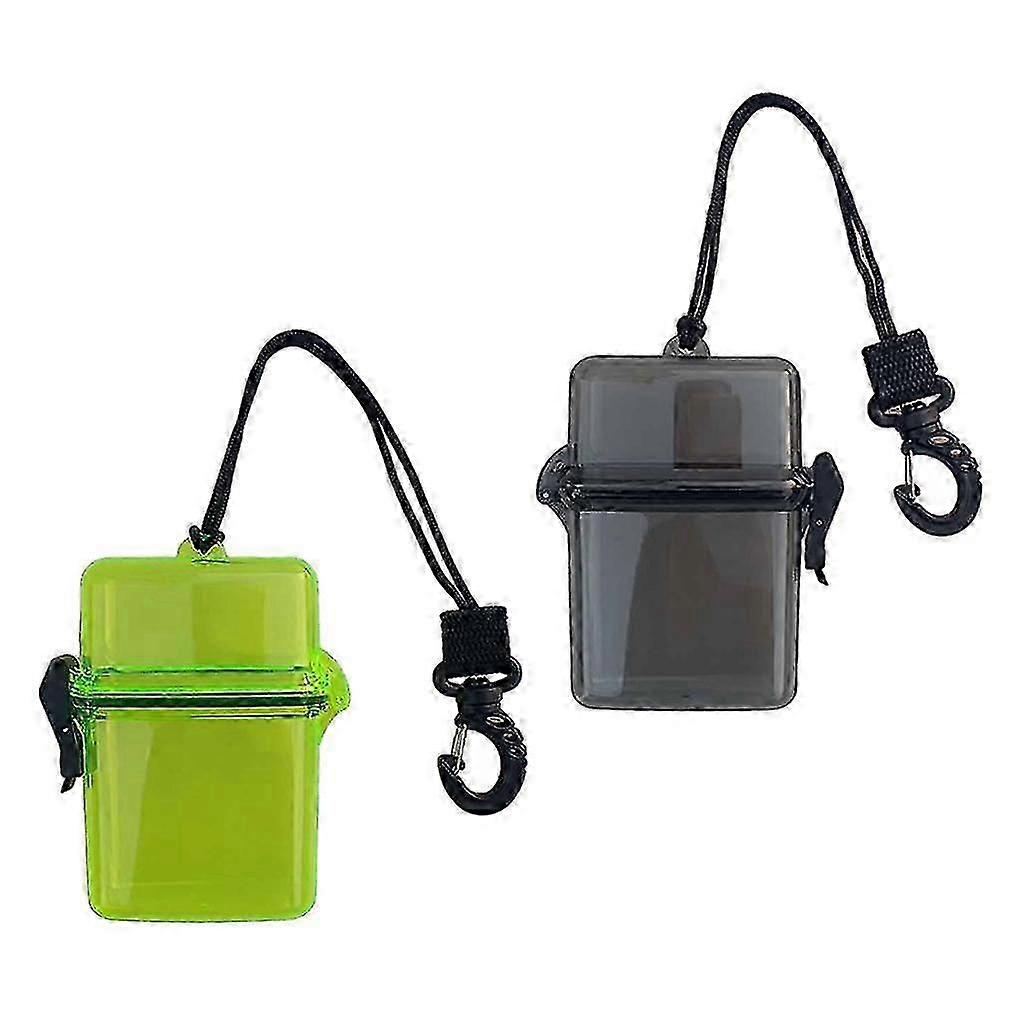 2pcs Waterproof Dry Box Container Clip For Scuba Diving Surf Transparent