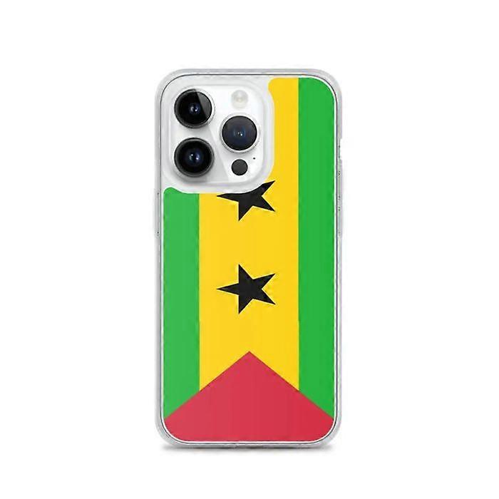 iPhone Case - São Tomé and Príncipe Flag - Flexible - Transparent Plastic - Compatible with iPhone 14 Pro