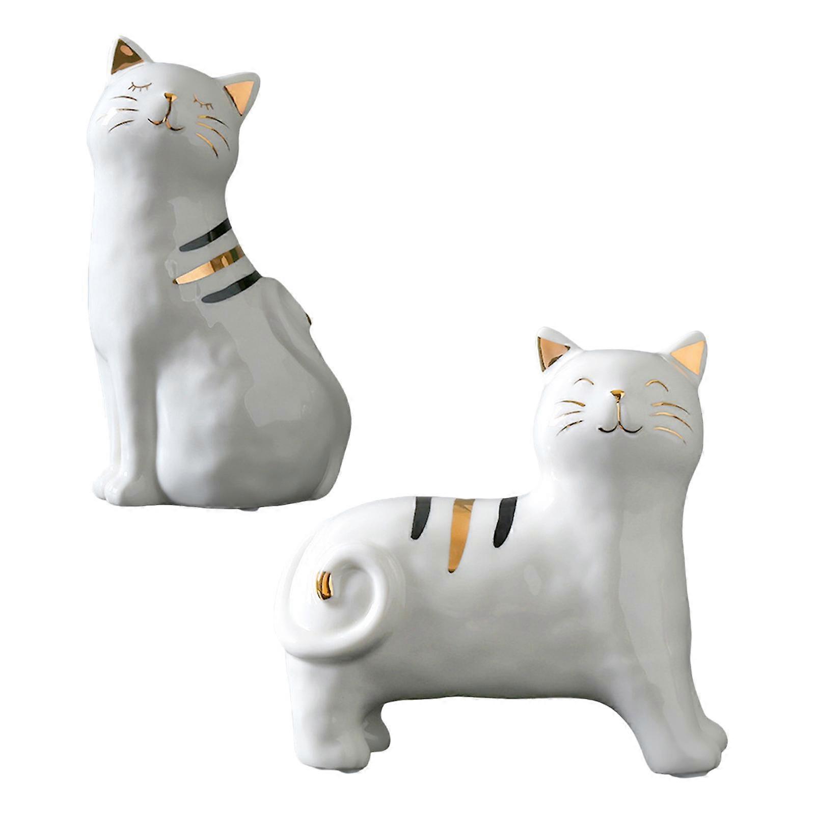 s Cat Figurine Statue Tabletop Sculpture Shelf Decor Lover