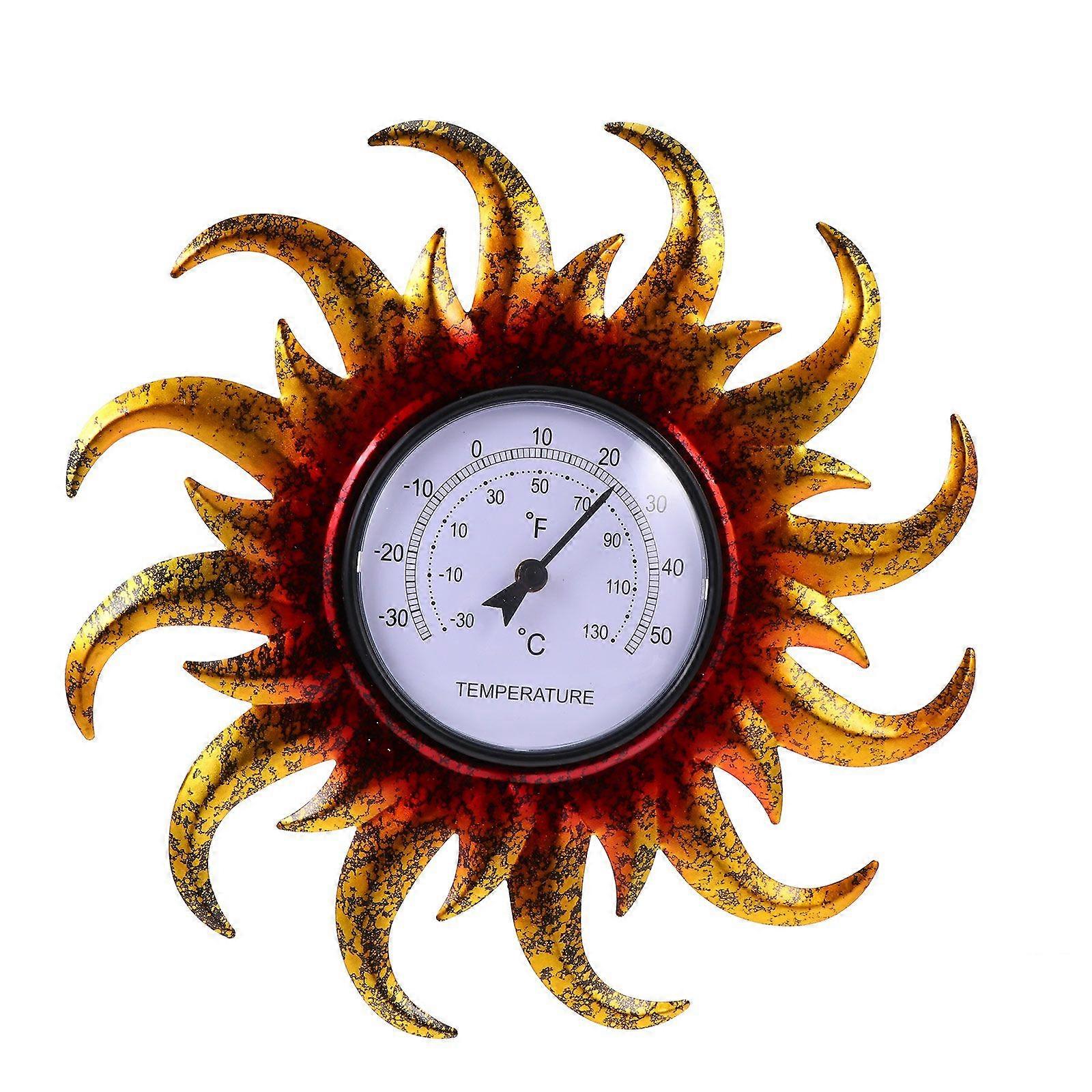 Wall-mounted Temperature Gauge Creative Sun Shape Temperature Thermometer