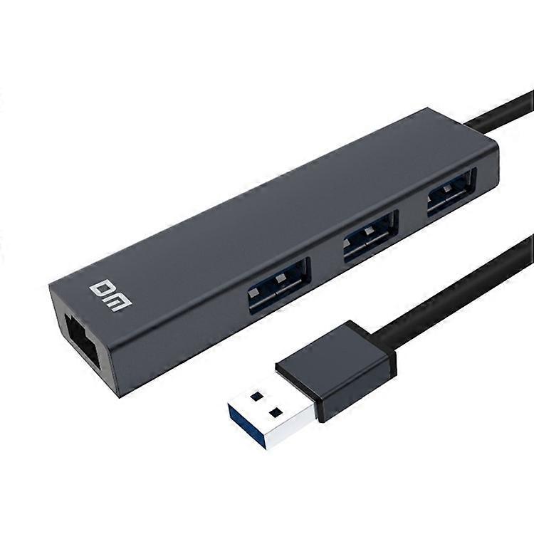 DM CHB012 3 Ports USB 3.0 Hub with Gigabit Ethernet Adapter High Speed Data Transfer Network Adapter