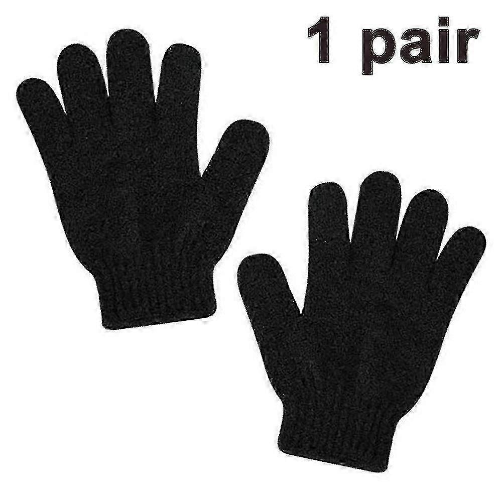 Exfoliating Dual Texture Bath Gloves For Shower, Spa, Massage And Body Scrubs, Dead Skin Cell Remover, Gloves With Hanging Loop (1 Pair Glove)