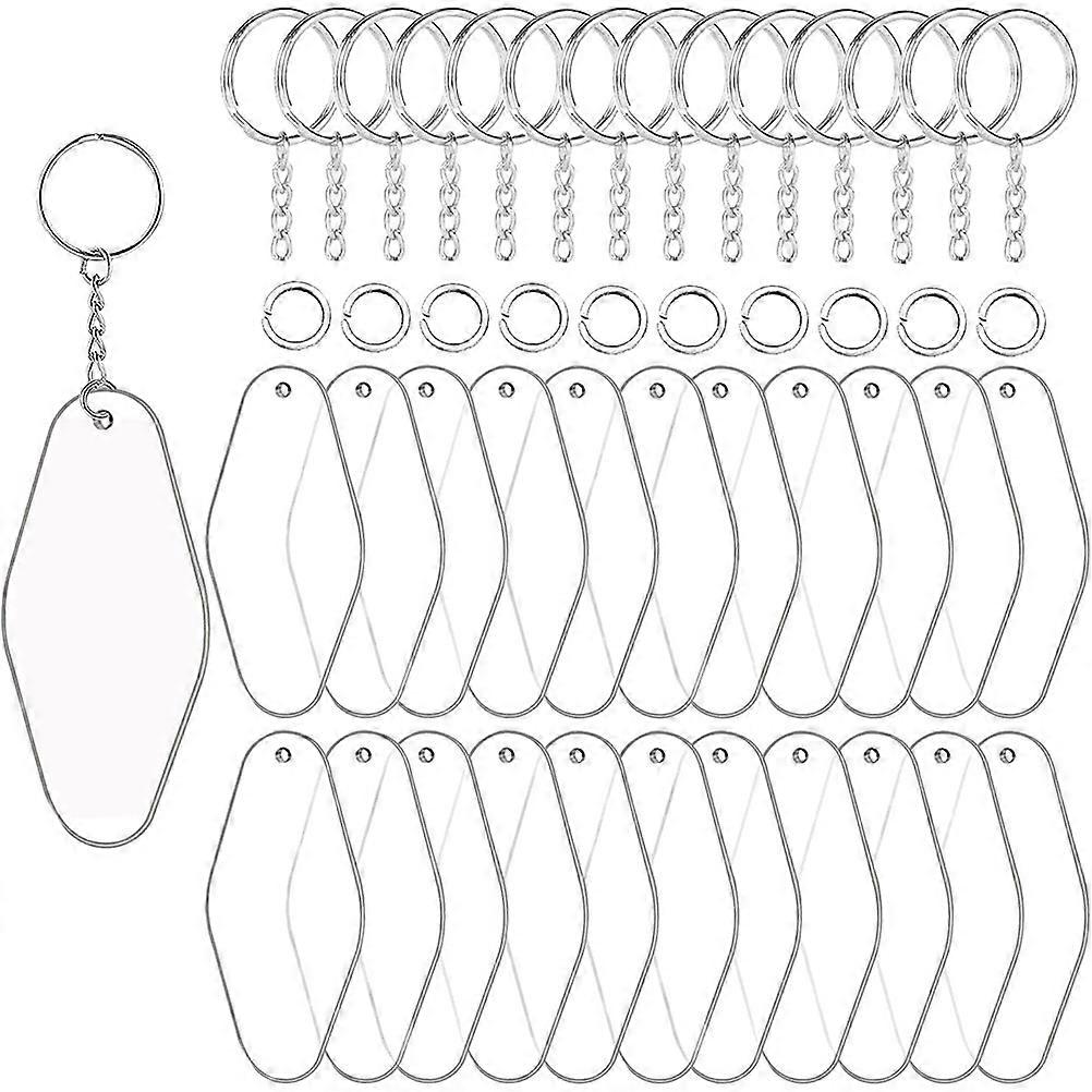 Versatile Acrylic Key Tags, Blank Chains for Handmade Crafts and Labeling