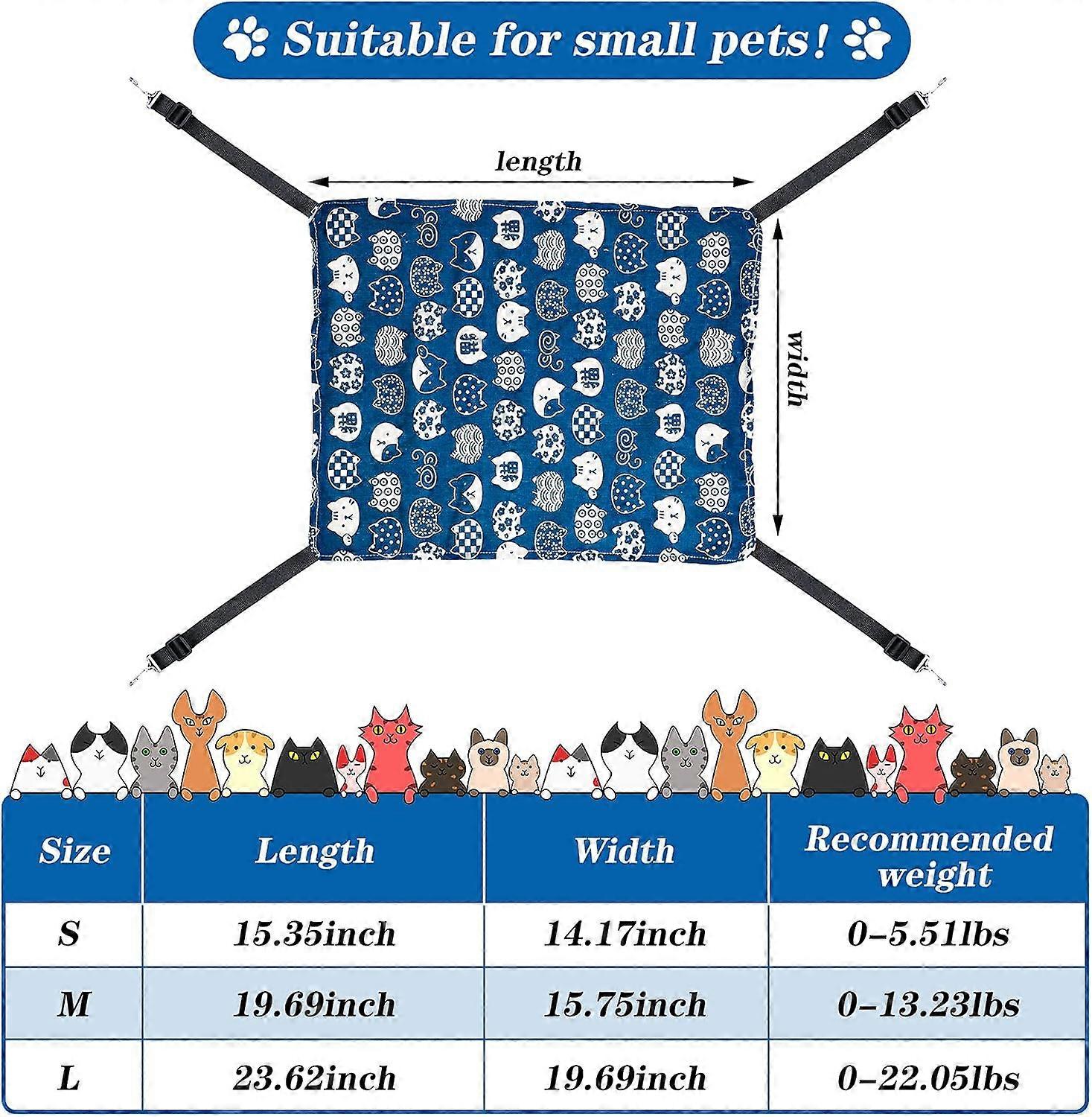 2-Piece Double-Sided Cat Hanging Hammock, Size M