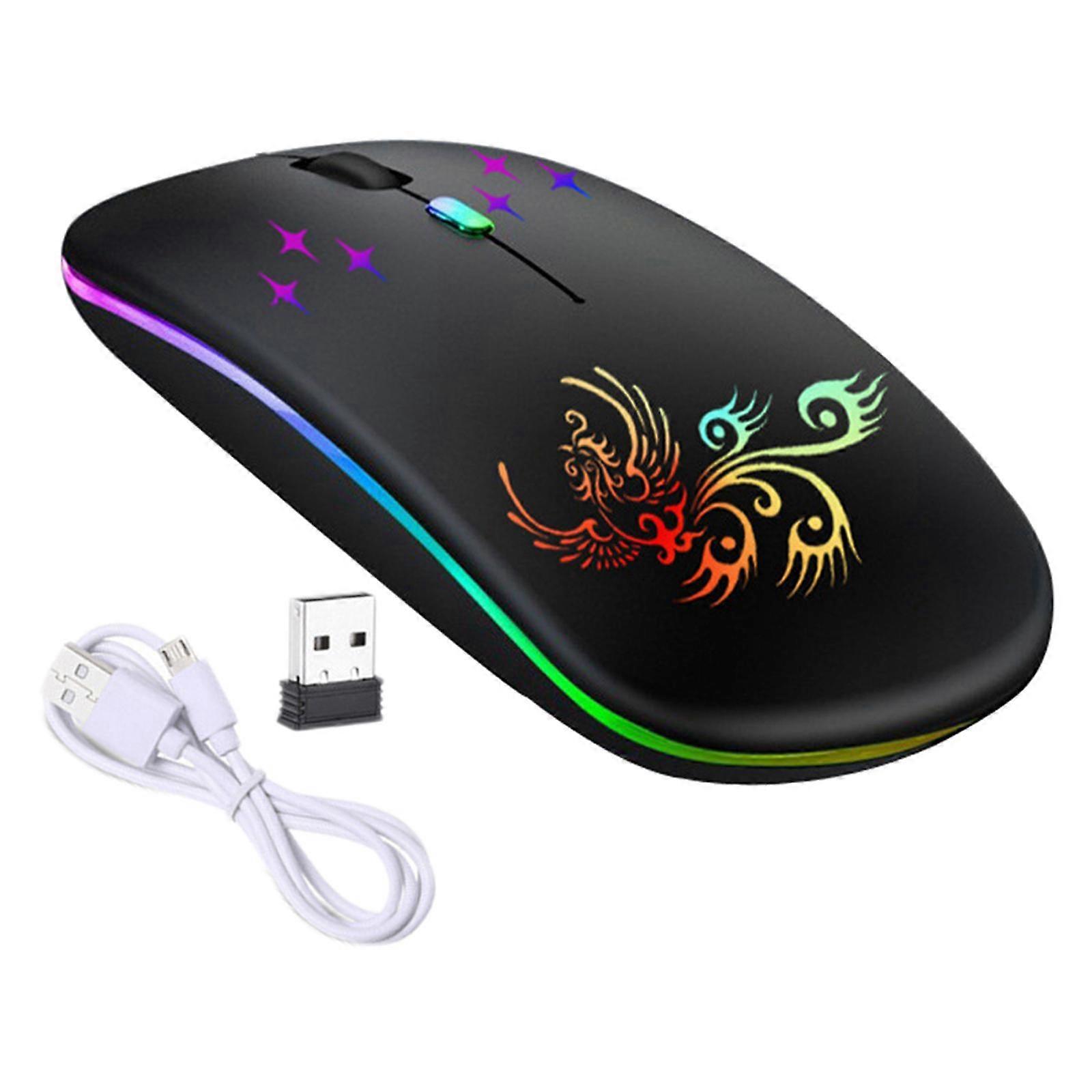 LED Backlit USB Mute Office Mice White