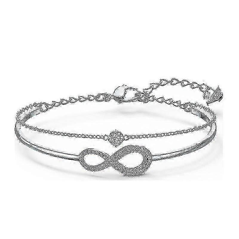 レディースブレスレット、調節可能なインフィニティブレスレット、ママへの友達へのギフトブレスレット、シルバー