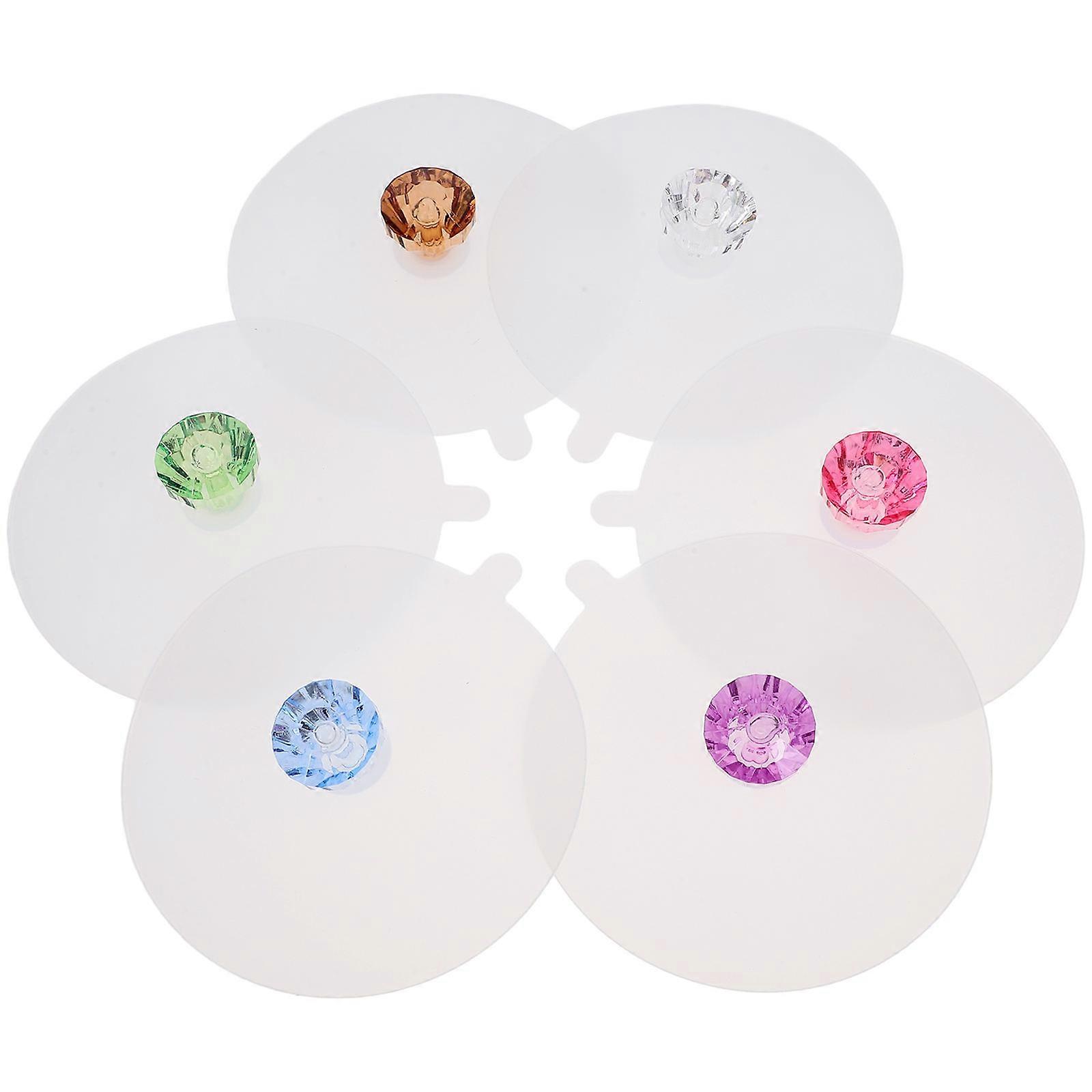 6pcs Transparent Diamond Silicone Cup Lids – Reusable Mug Covers for Home or Office, Keeps Drinks Fresh and Warm