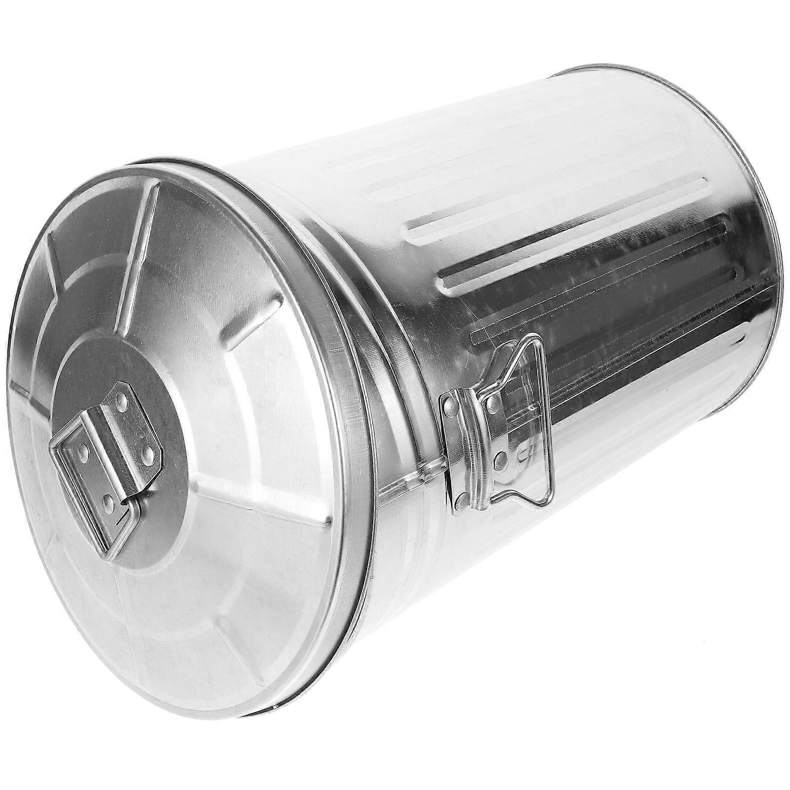 Metal Round Trash Can with Lid Corrosion Resistant Outdoor Waste Basket for Kitchen, Office & Home Use Large Capacity Multi Functional Garbage Bin