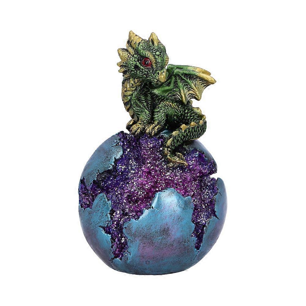 Geode Guard Green Dragon Sphere Crystal Figurine