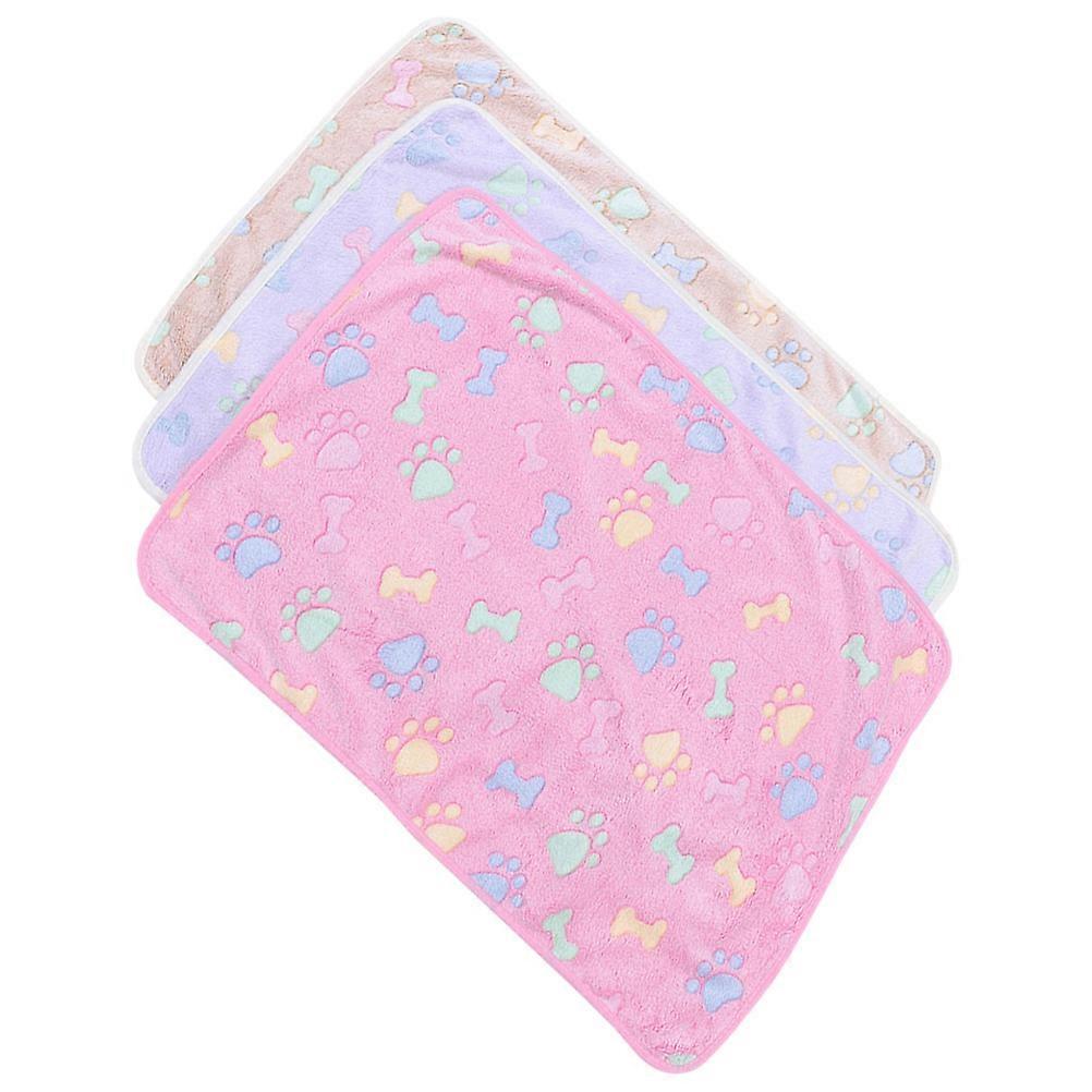 Warm Blanket For Pets Pet Blanket Dogs Indoor Use Coffee Brown Sleeping Pad 3Pcs