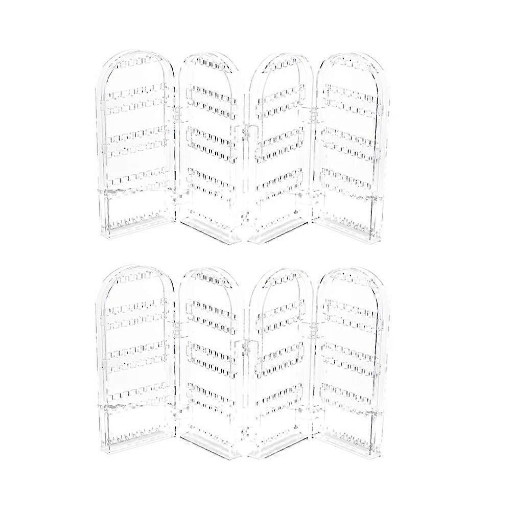 Creative Earring Holder Jewelry Display Stand Foldable Four Parts 2Pcs