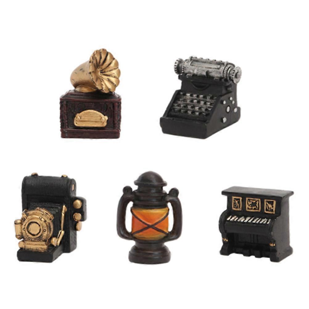 Miniature Retro Home Appliances Props for Decoration Made of Resin Assorted Color 5 Pieces