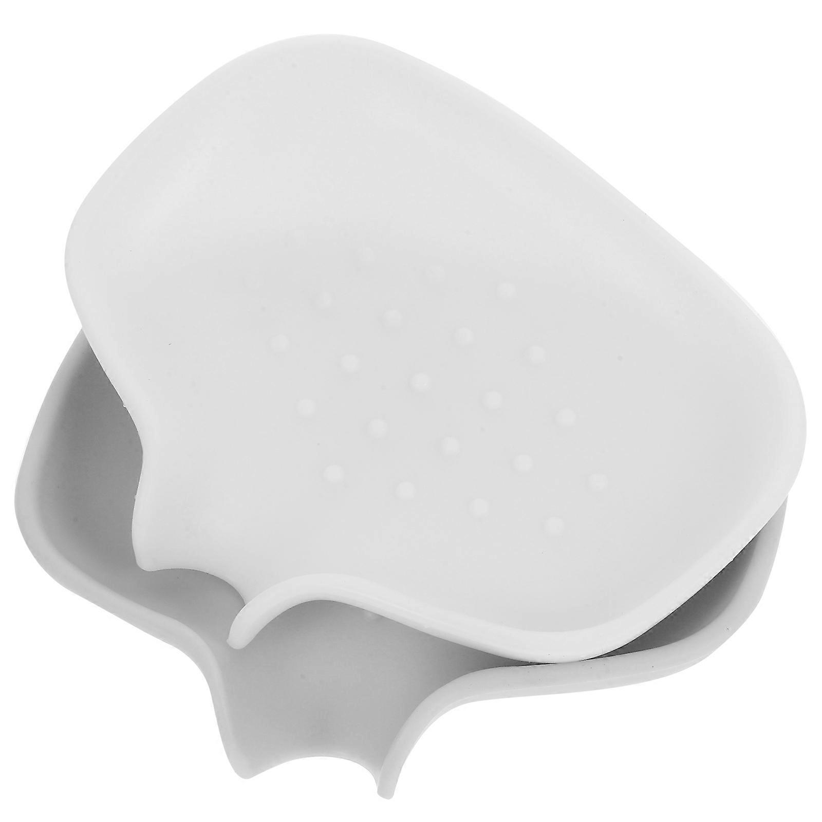 Self-Draining Soap Dish Rectangular Silicone Container for Bathroom Use 2Pcs