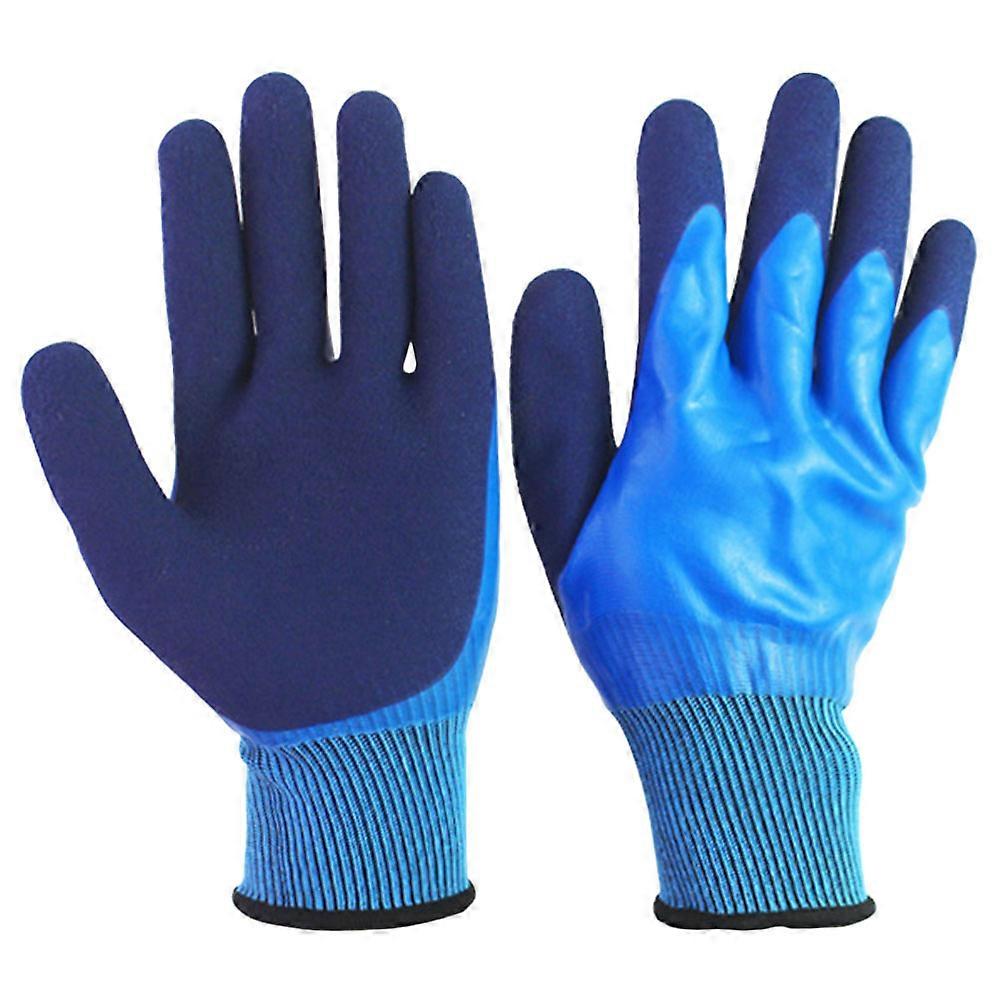 Huk Fishing Gloves Practical Design Fish Gloves Gardening Latex Yarn Anti-Slip Grip Enhancement 1 Pair