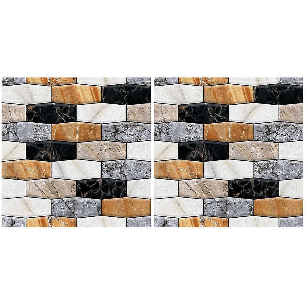 Waterproof Wall Stickers Tile Pattern Square Indoor Wall Decor Assorted Color 30x30cm 2 Sheets