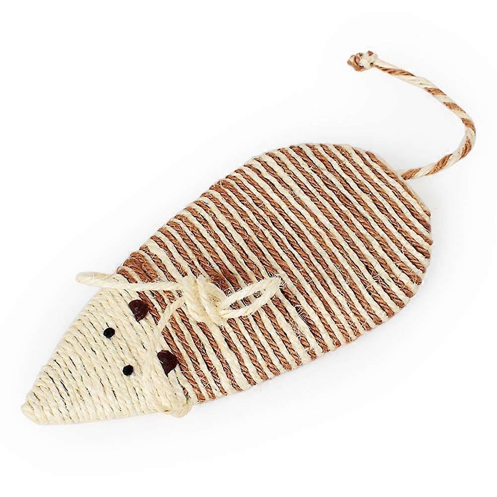 Cat Scratch Board Mouse Shape for Cats Playing 1Pcs Beige Sisal Scratch Toy