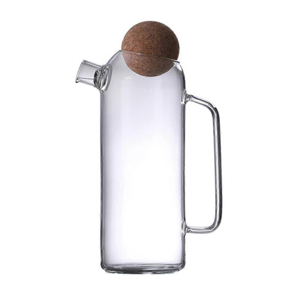Transparent Glass Tea Kettle with Cork Ergonomic Handle for Home Use 1pc Workmanship