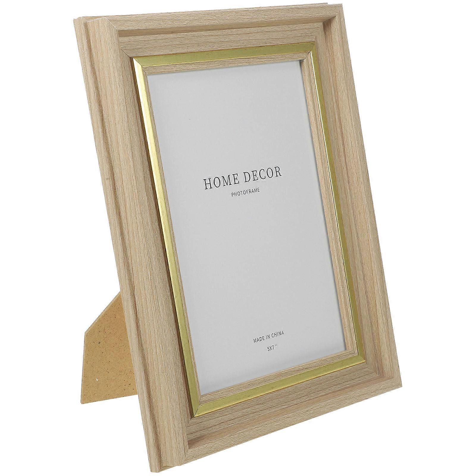 Picture Display Frame Wooden Photo Frame Protect Photos Home Use Khaki 22.3X17.2CM 1Set