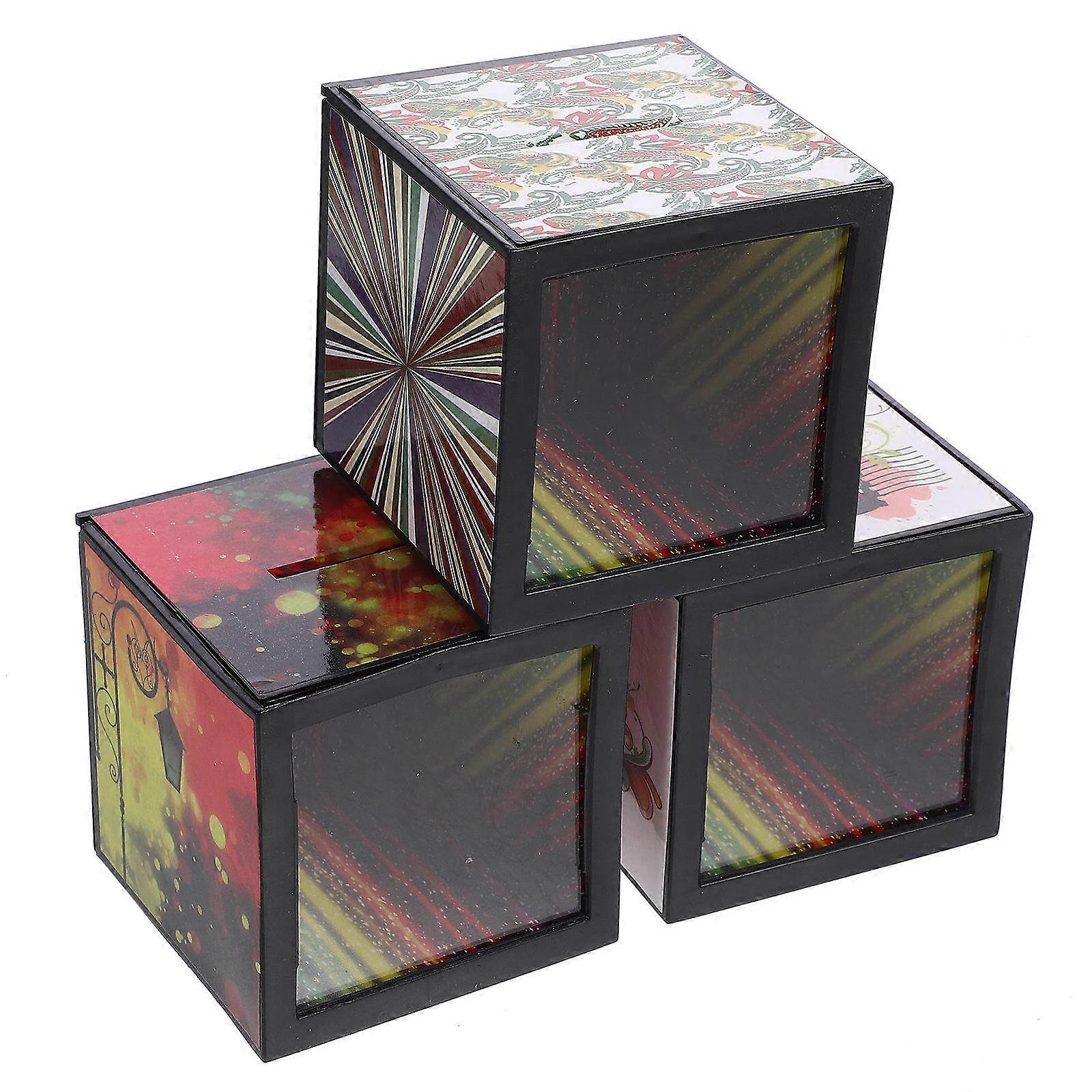 Piggy Bank Coin Disappear Box Prop For Funny Trick 7x7x7cm Plastic 1Pcs Color