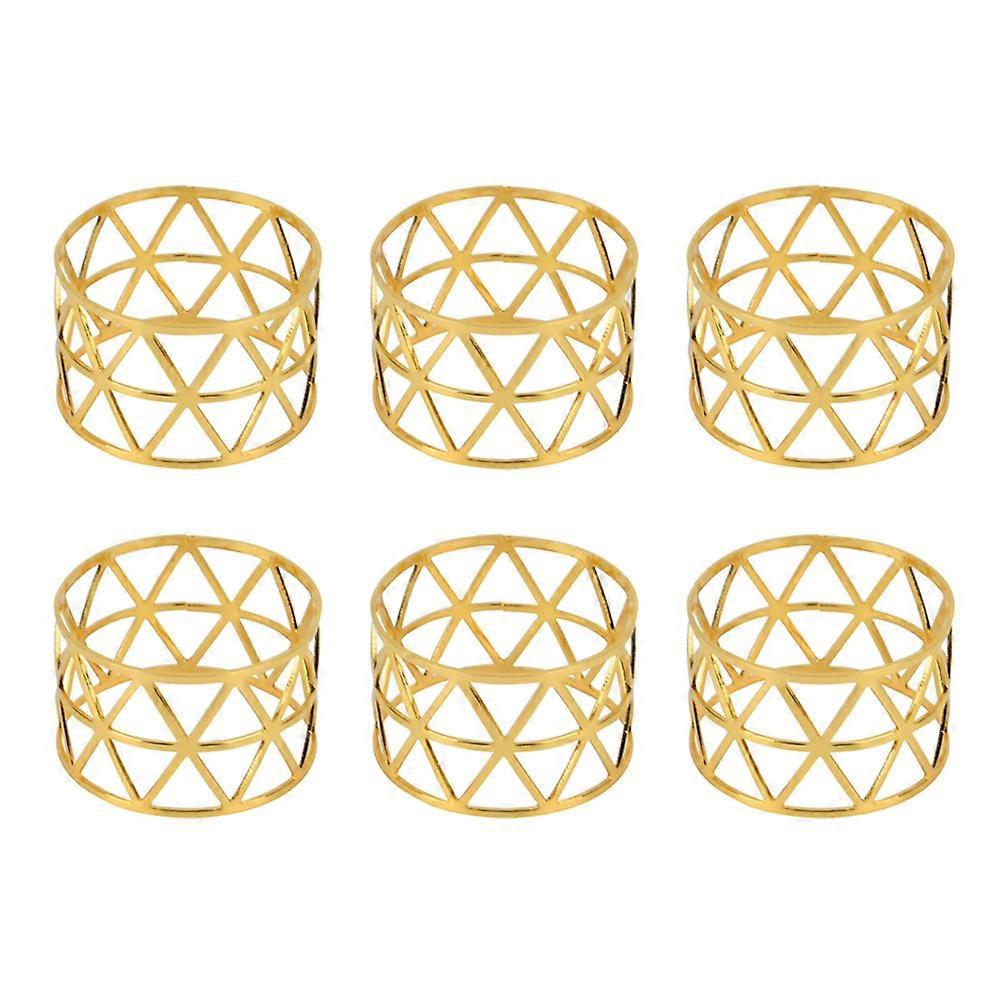 Serviette Rings For Table Golden Metal Elegant Style For Candlelight Dinners 6Pcs