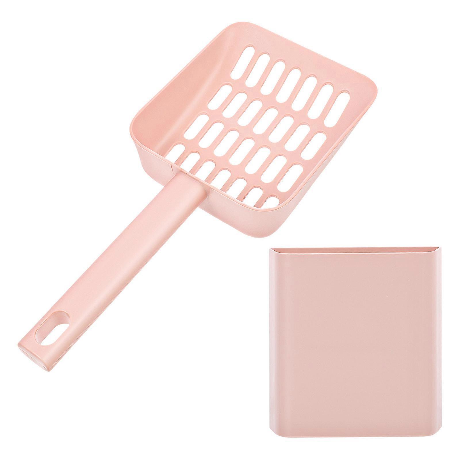 Pet Litter Scoop Set with Holder, Durable Lightweight Cat Litter Cleaning Tool, Easy Storage with Hanging, Practical Cat Poop Scoop for Hygiene