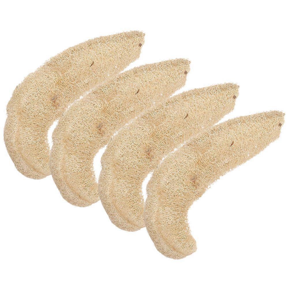 Natural Loofah Dishwashing Sponges Kitchen Cleaning Tool Rectangular Shape Simple and Practical For Dead Skin Removal 4Pcs