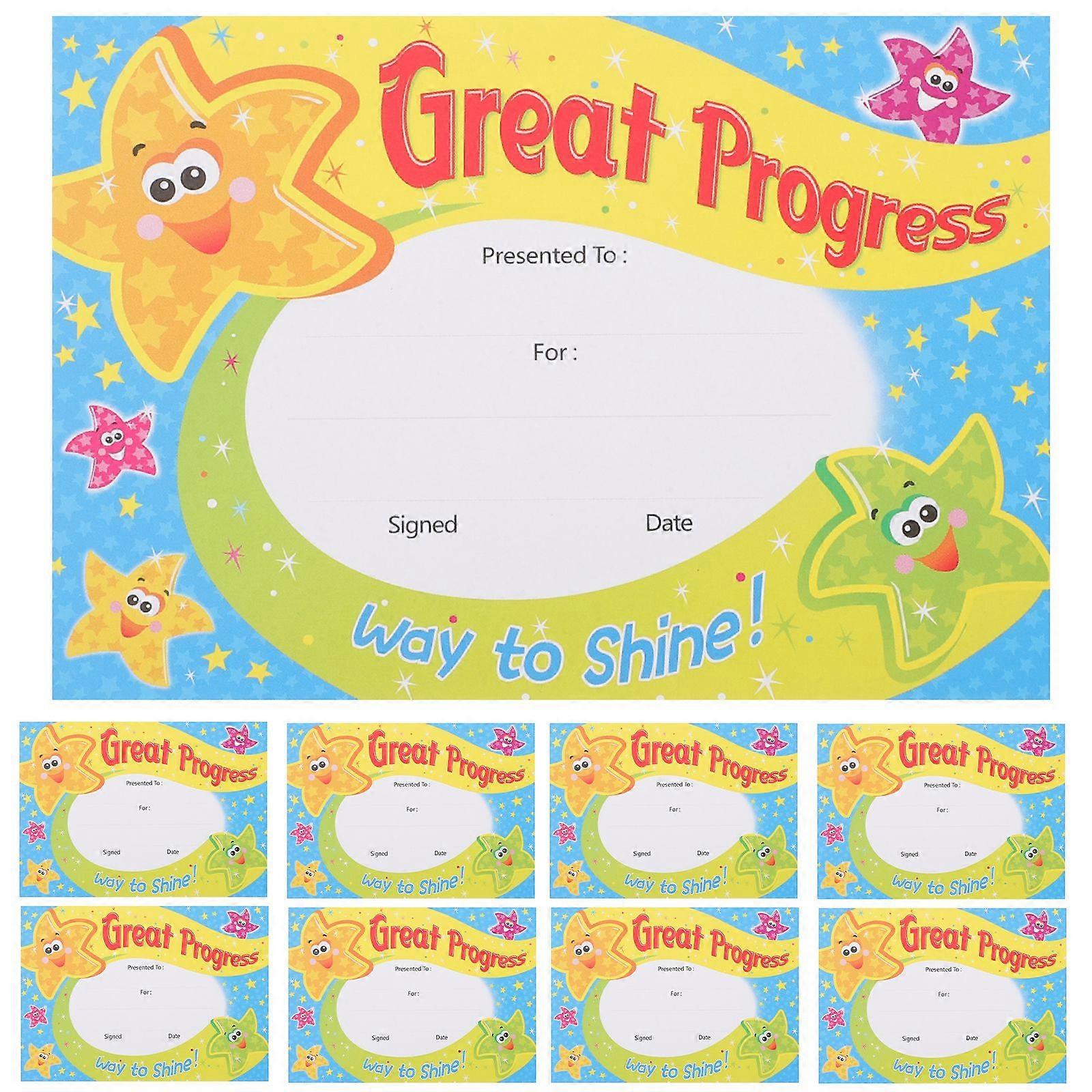100 Sheets of Student Award Certificates Colorful Printing Certificate Paper English Printing Certificates