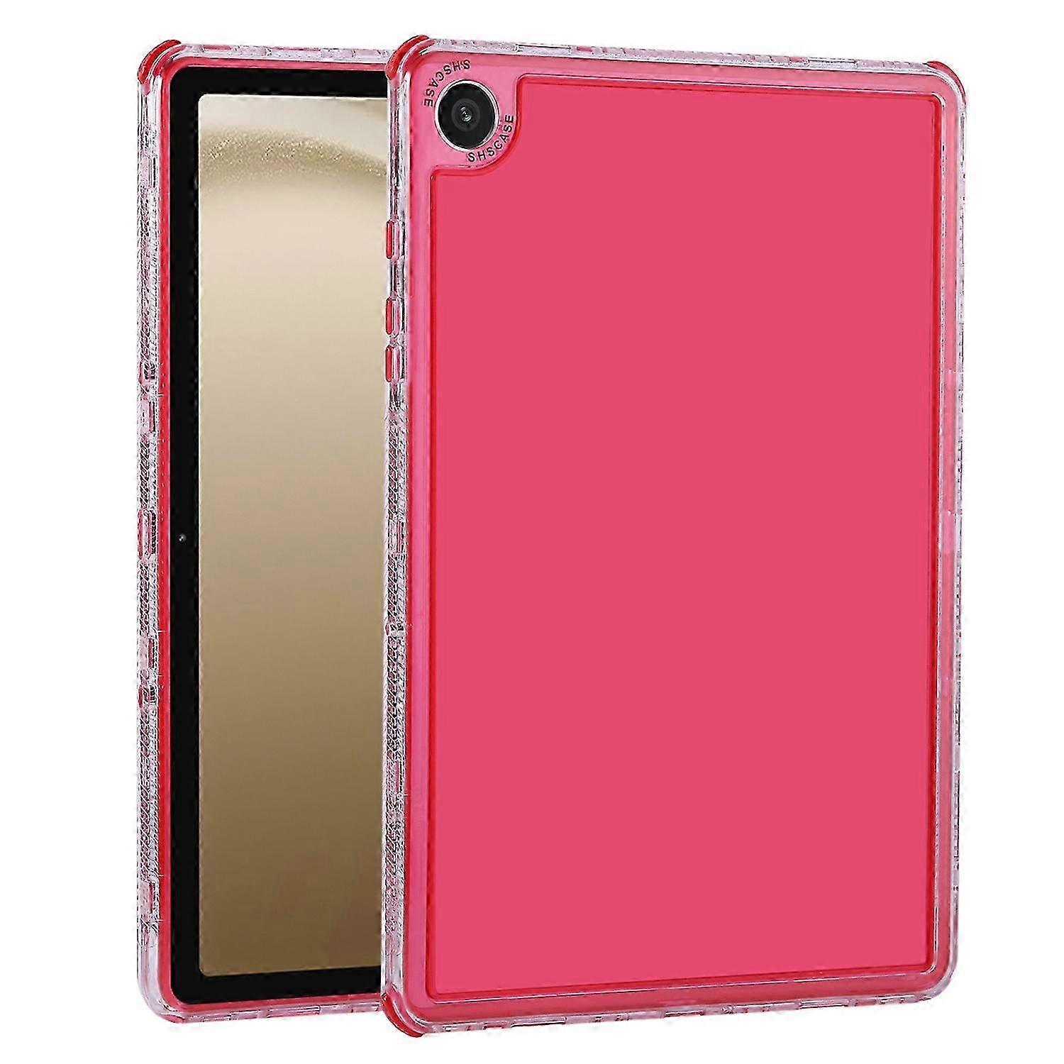 3 in 1 PC + TPU Shockproof Clear Case for Certain Tablets - Red