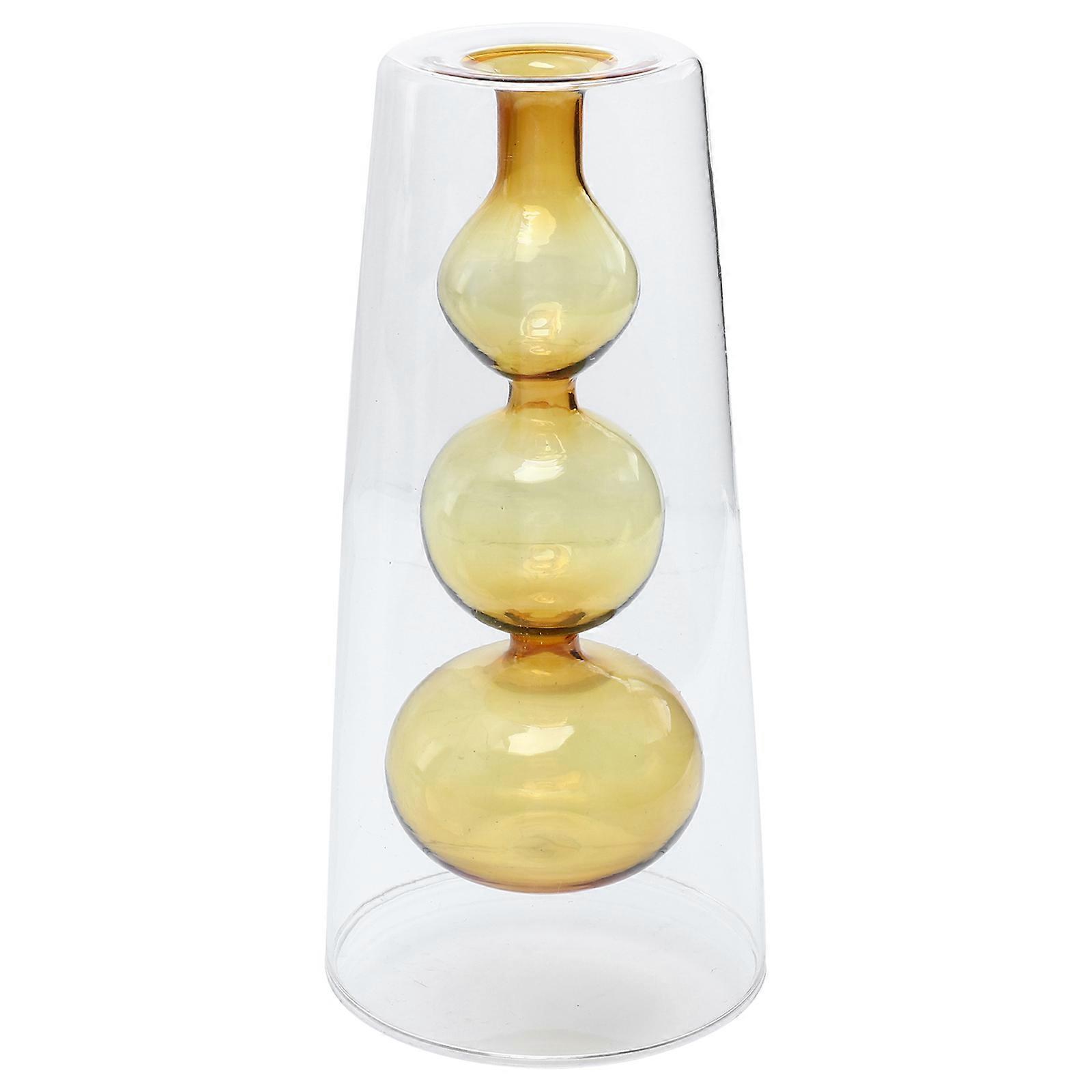 Cute Flower Vase High-End Hydroponic Vases Transparent Desktop Decor 17x8cm Glass Nordic Minimalist 1Pack