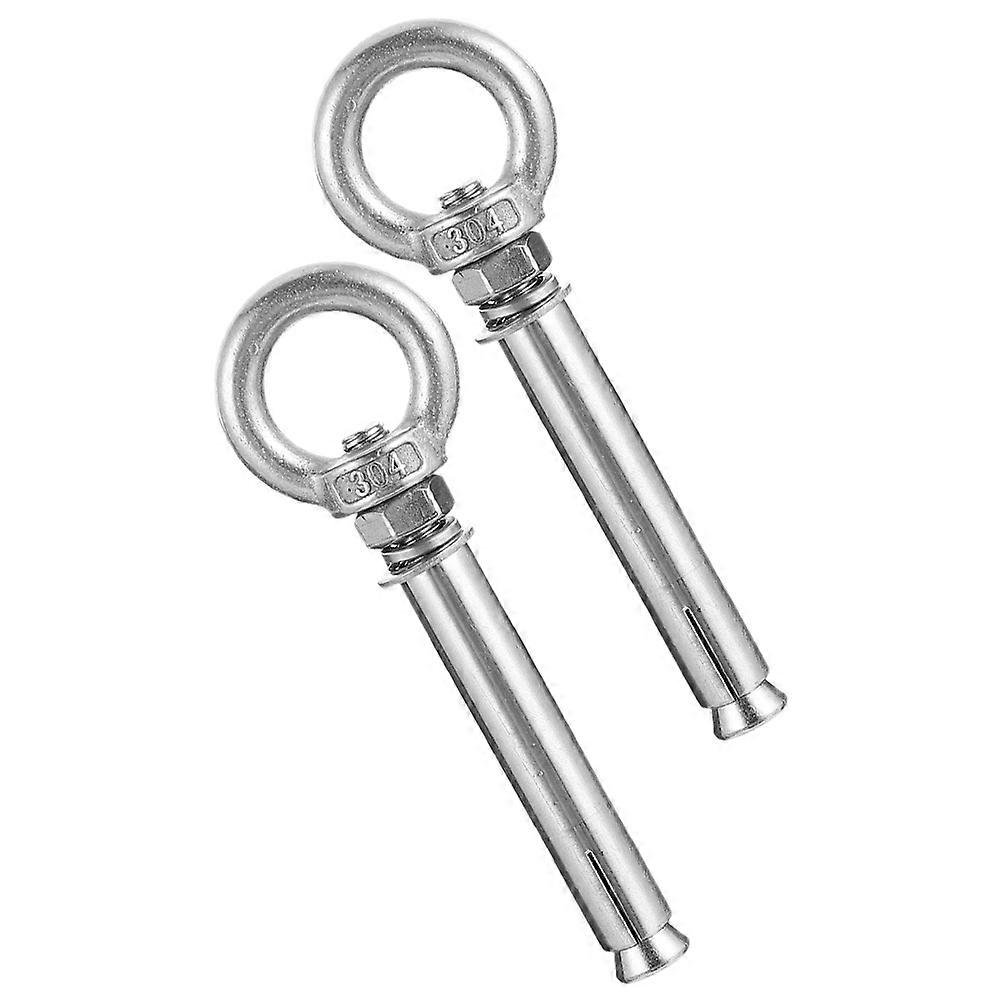 2pcs Expansion Eyebolts for Concrete Walls with Theft Screws – Versatile Wall Hooks for Home and Commercial Use – Space Saving Design