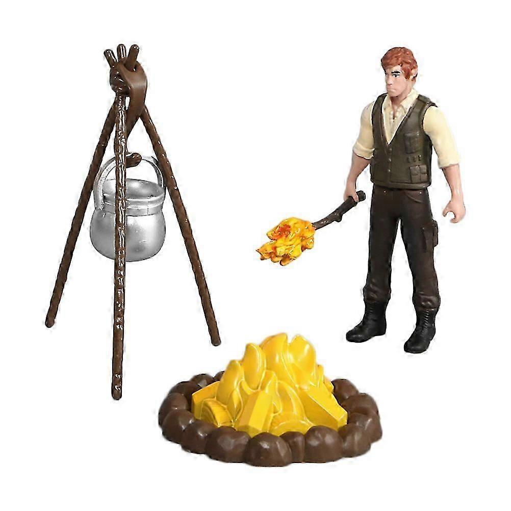 1 Set of Wild Bonfire Model Simulation Dolls Model PVC Adornment (Random Style)