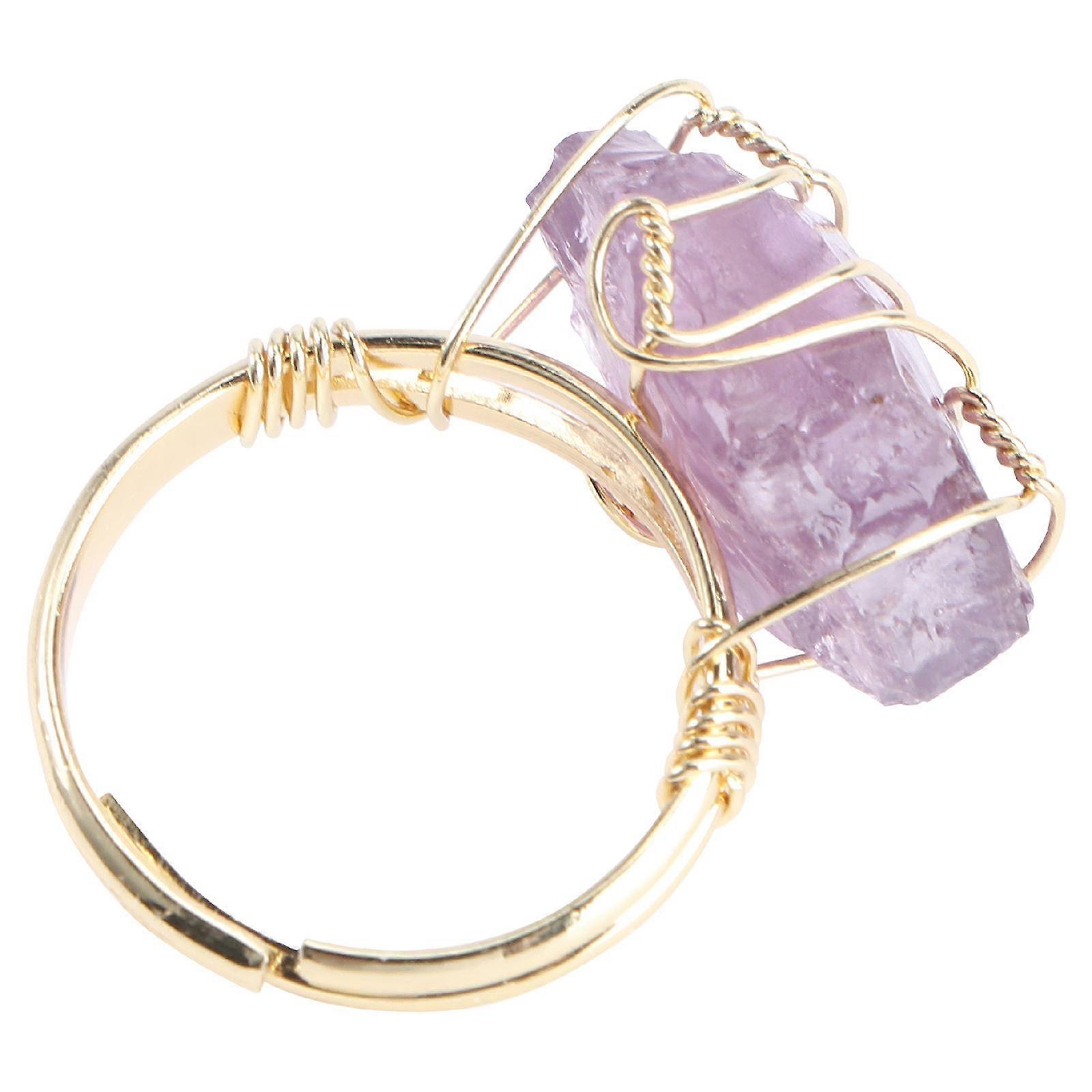 Purple Adjustable Crystal Ring for Decor Durable Comfortable Fashionable Synthetic Material