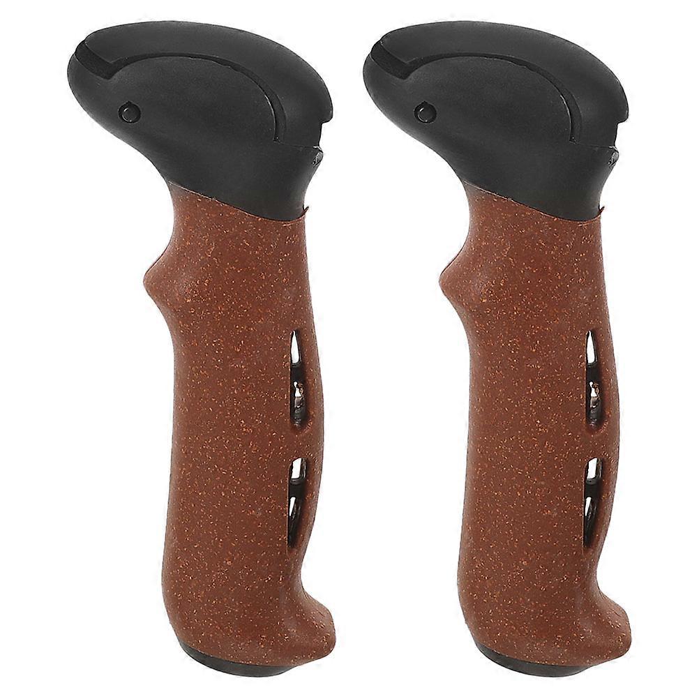 Walking Stick Hand Grip Replacement Cork Hiking Poles Anti Skid Stability Adults 2Pcs