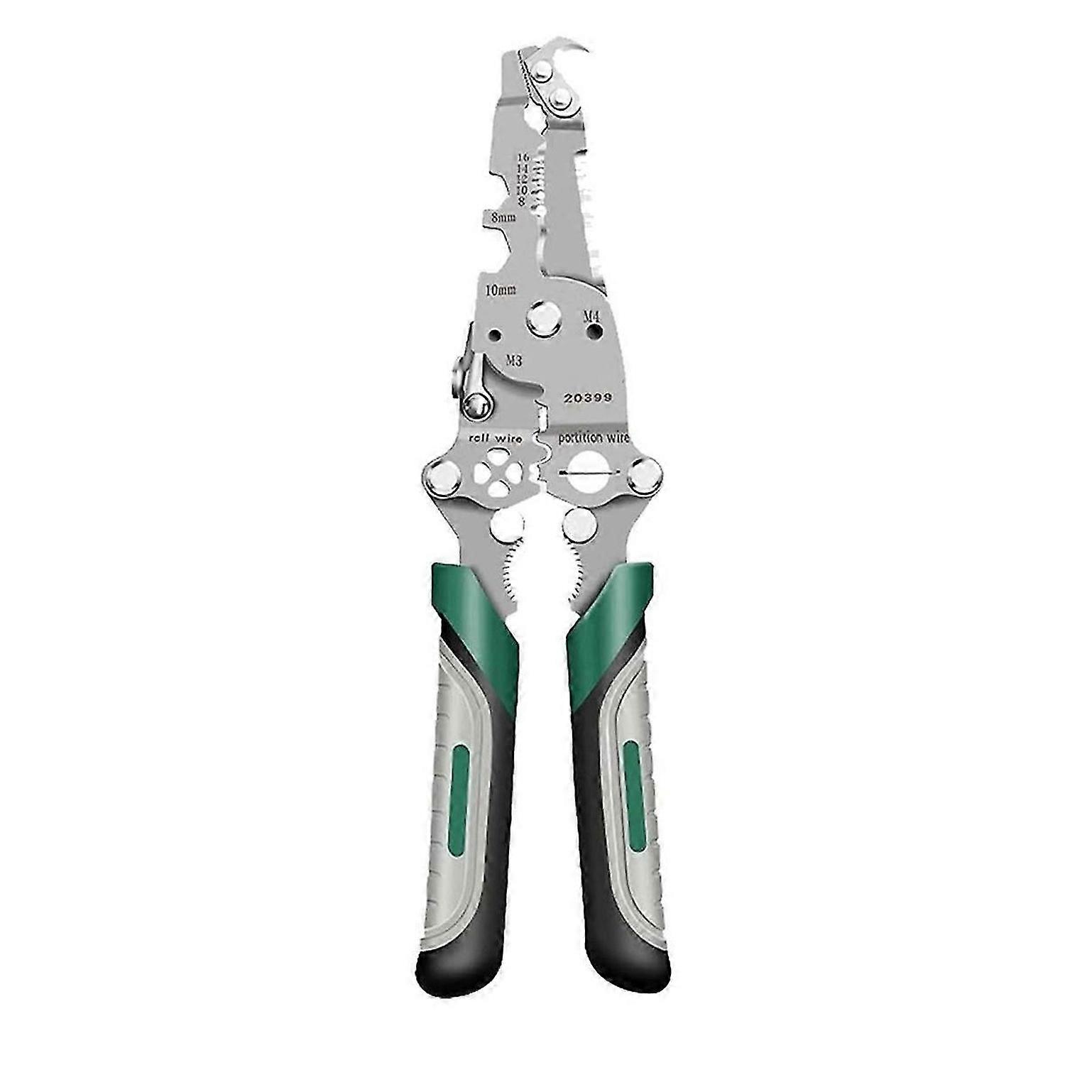 18 in 1 Foldable Wire Stripper,Foldable Crimper and Stripper, Multifunctional Wire Stripper Crimper