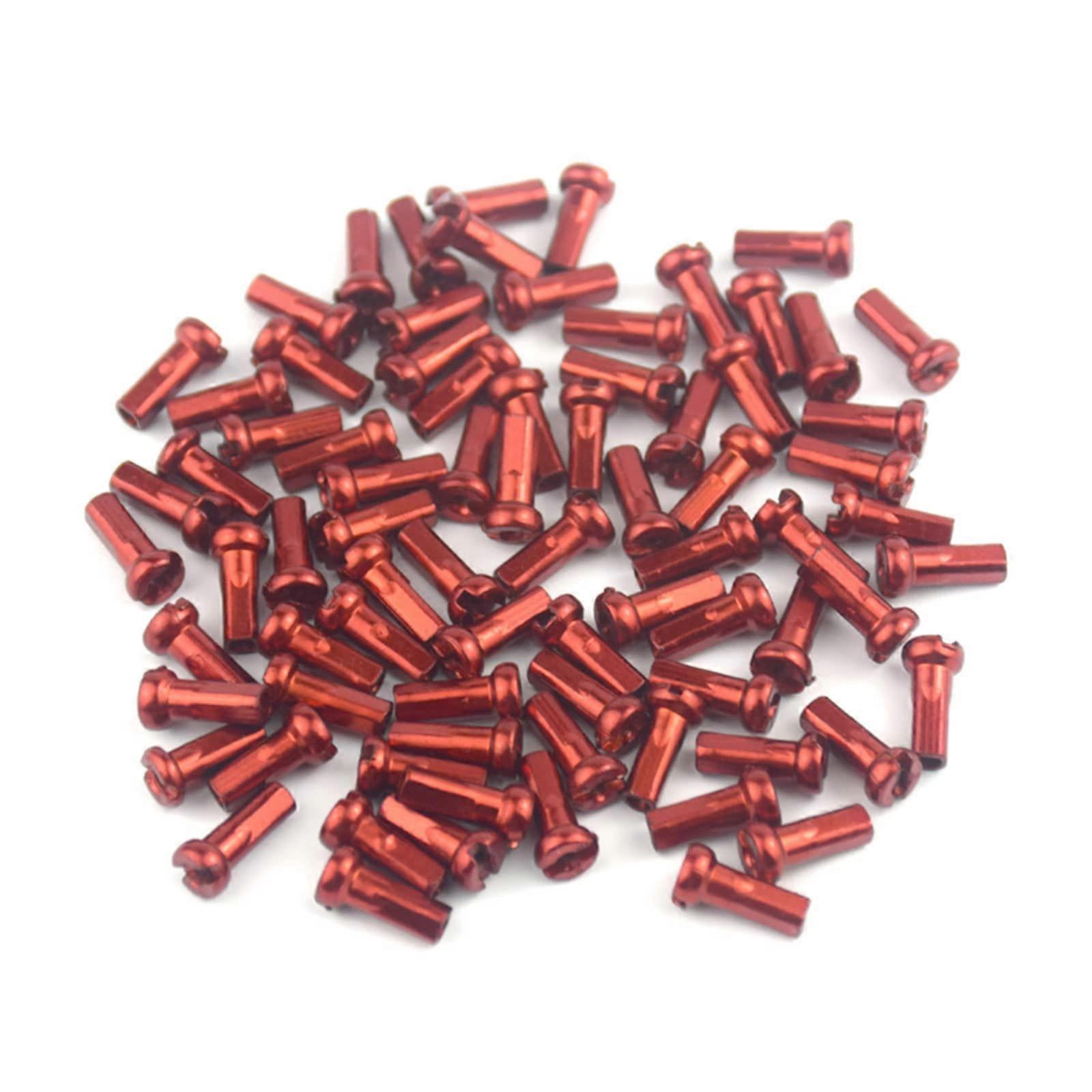 60pcs / pack Fahrrad Nippel 14g 14mm 2.0mm Ultraleichte Dicke Bunte Speichen Nippel Rad Speichenkappen Rot