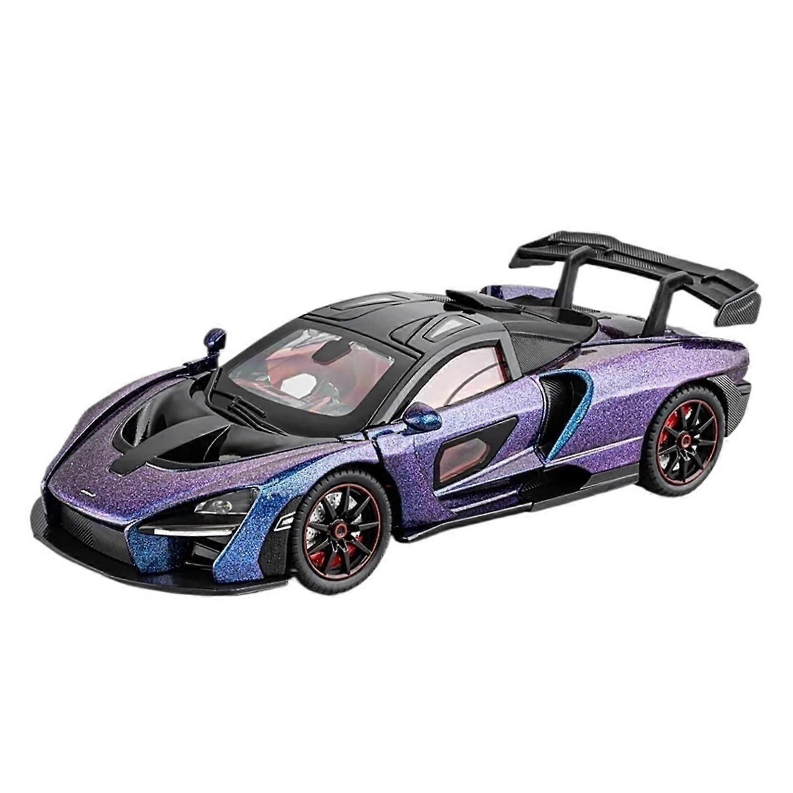 Miniature Models 1:24 For McLaren Senna Alloy Metal DieCast Car Model Collection Sound Light Hobby Super Racing Series Model Replica (Blue)