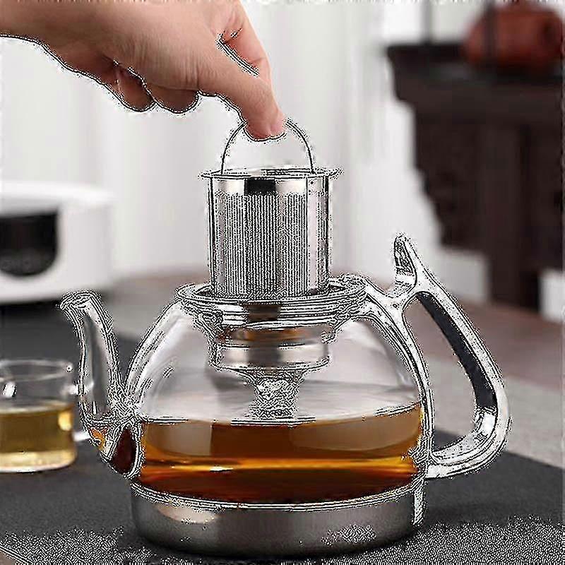 Induction Cooker Heat Resistant Glass Teapot and Multifunctional Filter Pot, 1000ml