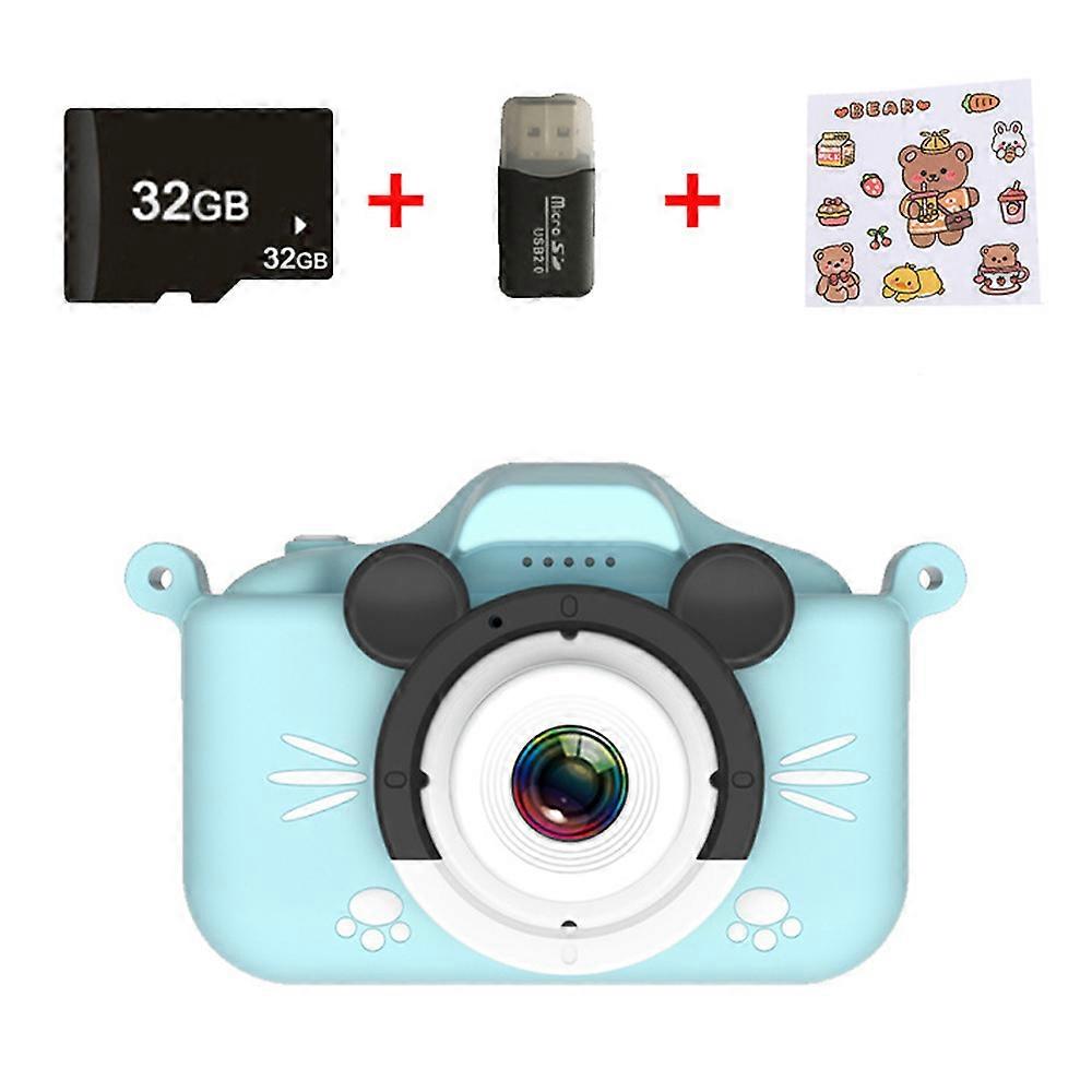 Câmera Digital Infantil Hd 2000W Pixel Câmera Dupla Frontal e Traseira Mini Câmera Presente Infantil-32G