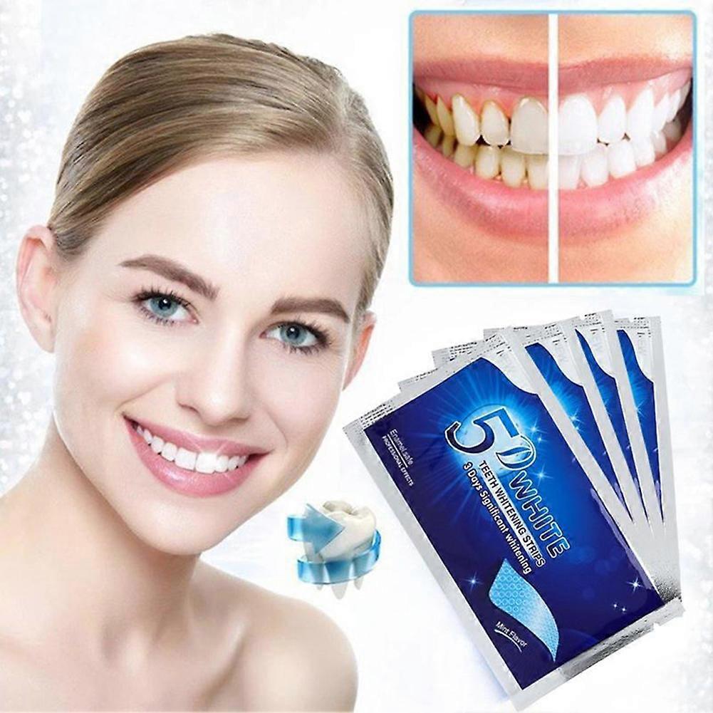 5D Anti-Sensitive Teeth Whitening Strips, Professional Enamel Protection Formula, Fast Removal of Tooth Stains